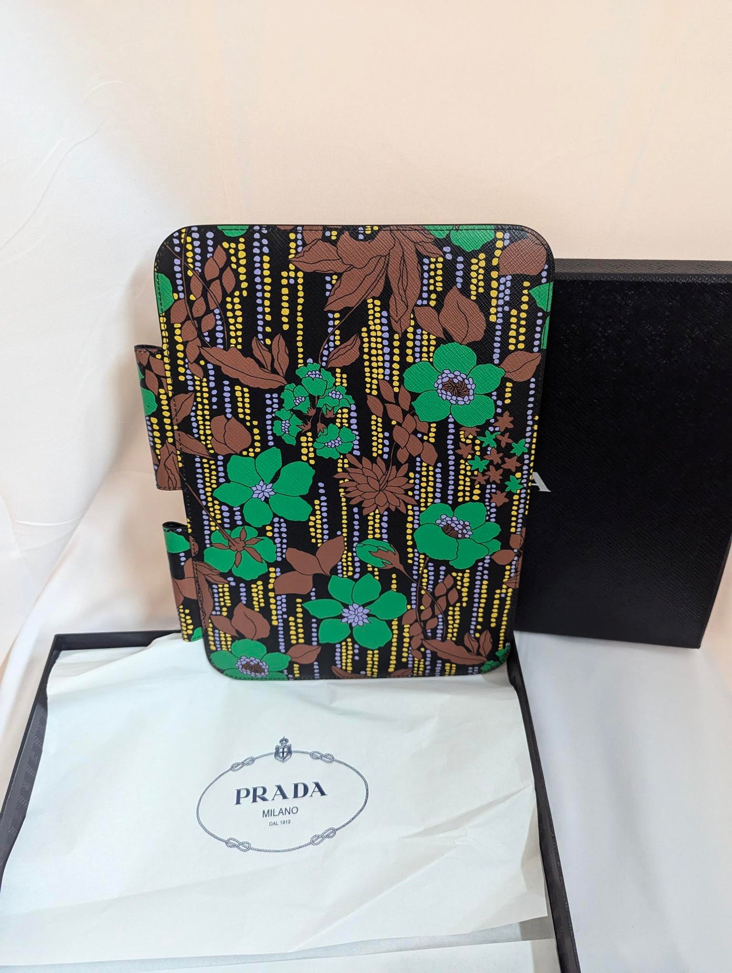 Prada Green Floral IPad Case New in Box