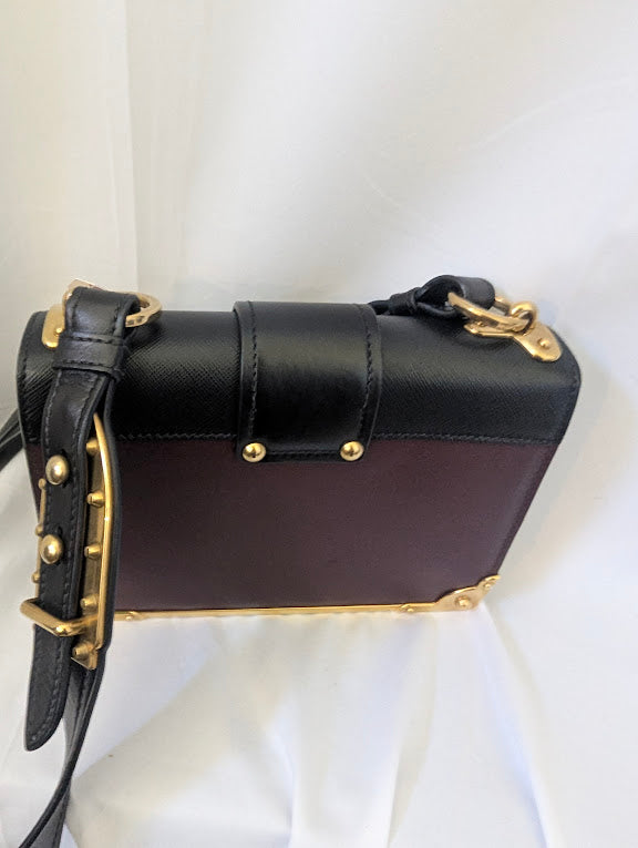 Prada Cahier Crossbody Bag City Calf and Saffiano Small