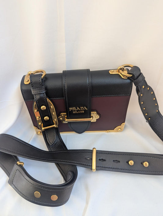 Prada Cahier Crossbody Bag City Calf and Saffiano Small