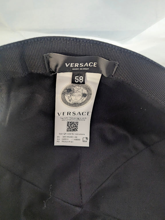 Versace Baseball Hat Black New in Box Size 58