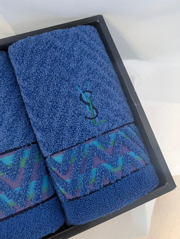 YSL Vintage Blue Towel Set