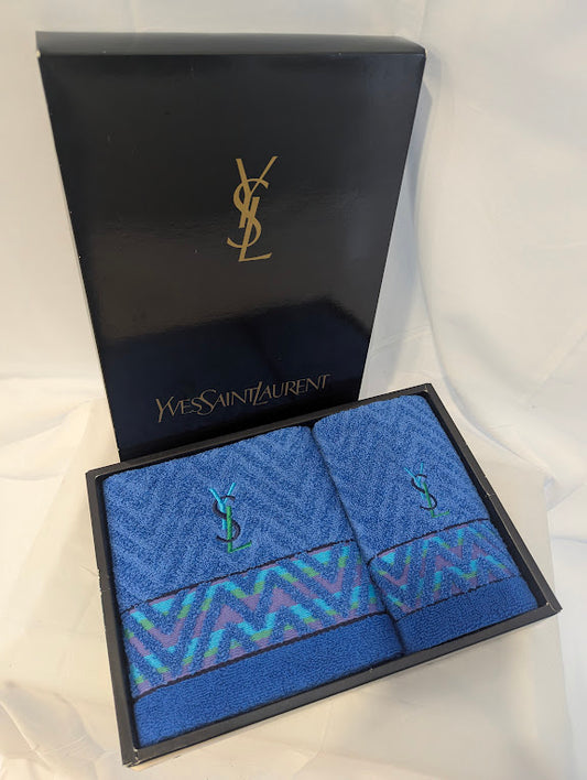 YSL Vintage Blue Towel Set