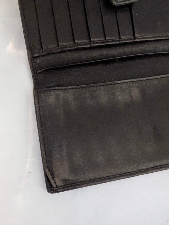 Gucci Dark Brown GG with Gold Metal Heart Wallet in Box