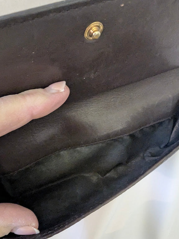 Gucci Dark Brown GG with Gold Metal Heart Wallet in Box