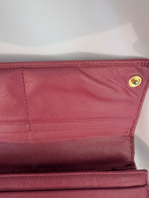 Prada BrightPink Wallet with Bow in Box