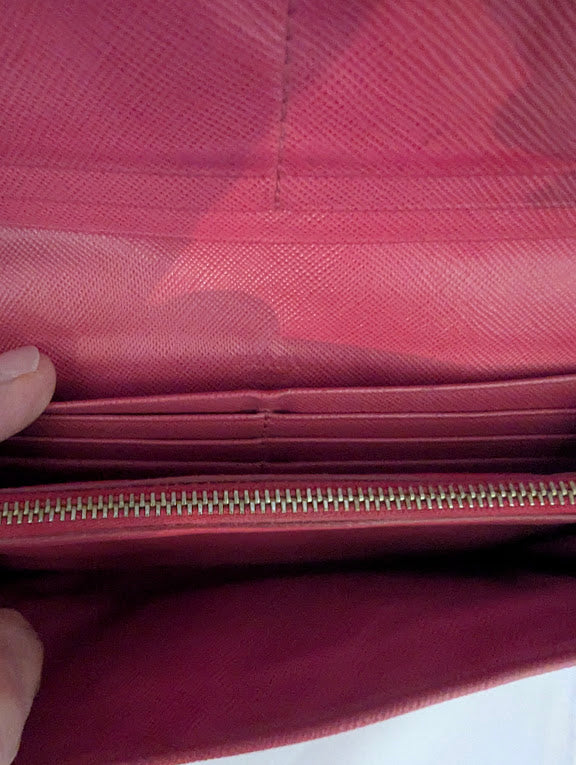 Prada BrightPink Wallet with Bow in Box