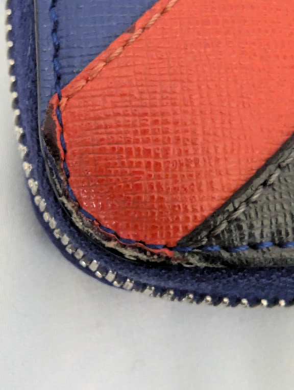 Fendi Navy Leather Monster Eyes Continental Zippy Wallet