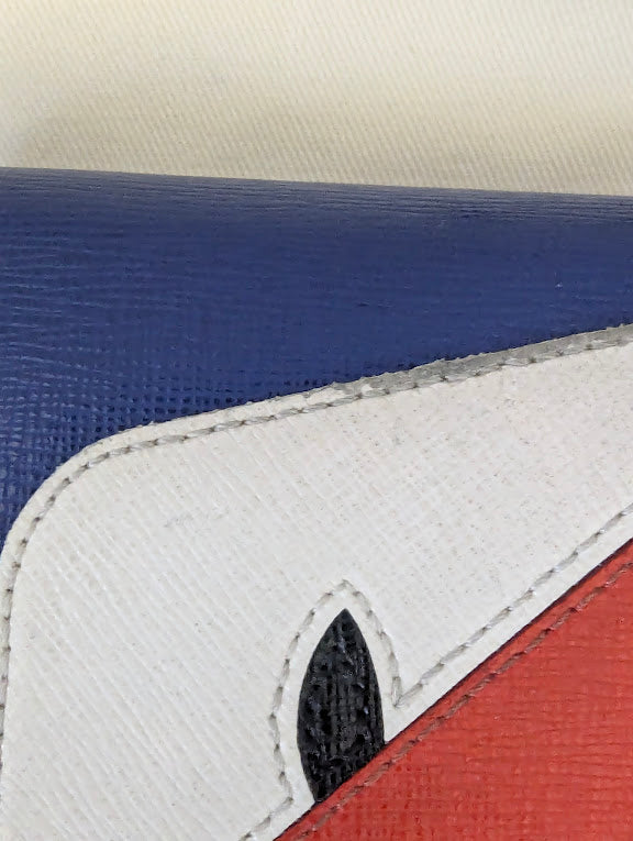 Fendi Navy Leather Monster Eyes Continental Zippy Wallet