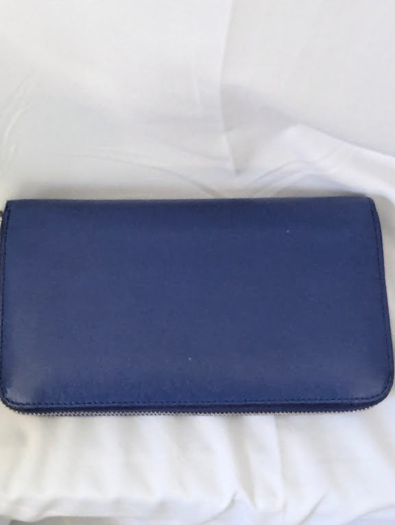 Fendi Navy Leather Monster Eyes Continental Zippy Wallet