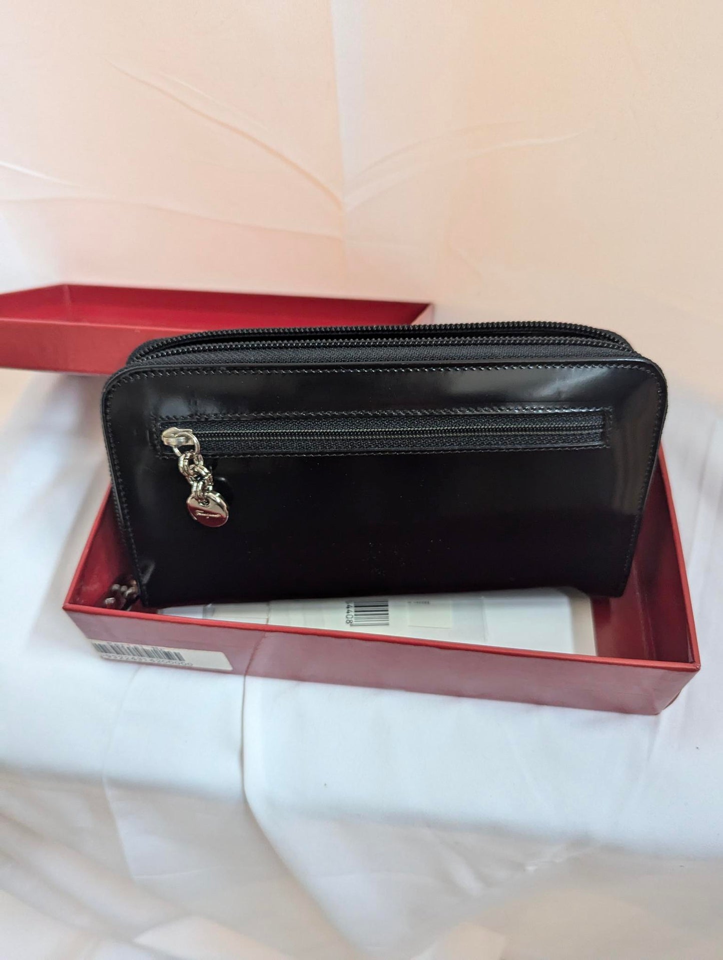 Ferragamo Black Zippy Wallet in Box