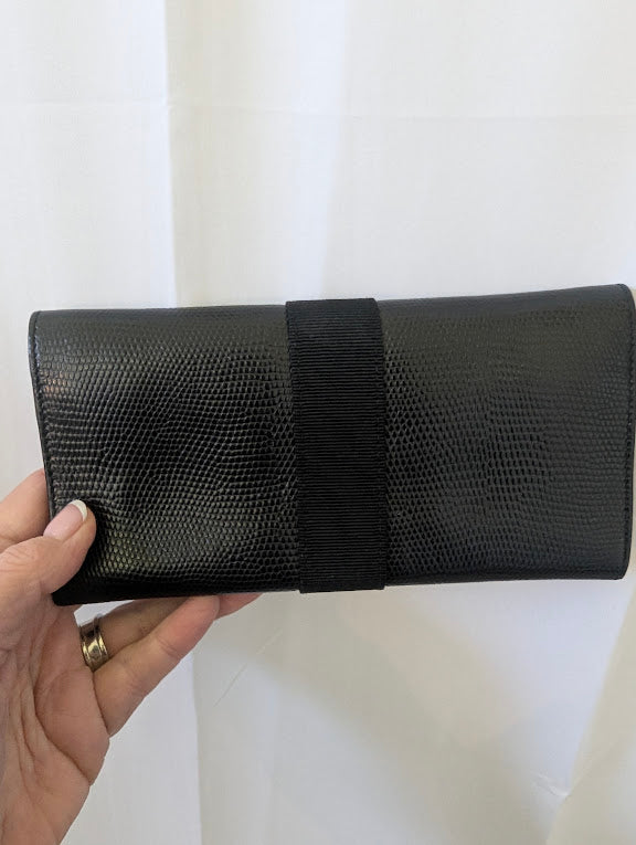 Ferragamo Black Long Wallet in Box