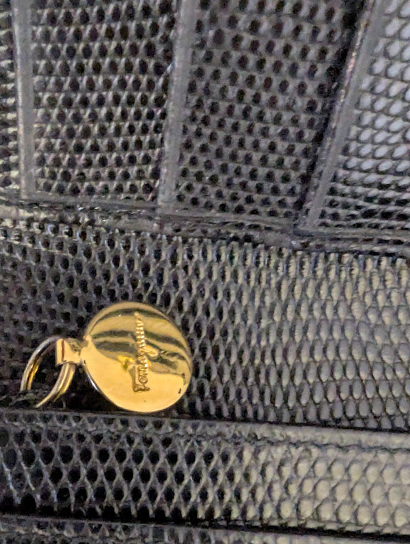 Ferragamo Black Long Wallet in Box