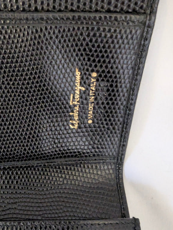 Ferragamo Black Long Wallet in Box