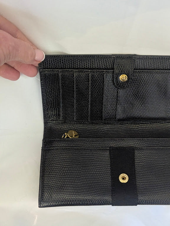 Ferragamo Black Long Wallet in Box