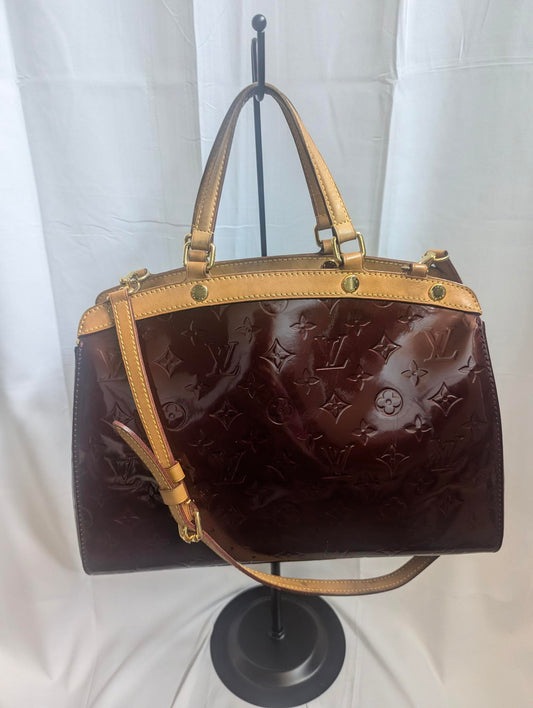 Louis Vuitton Vernis Brea Burgundy W/ Shoulder Strap