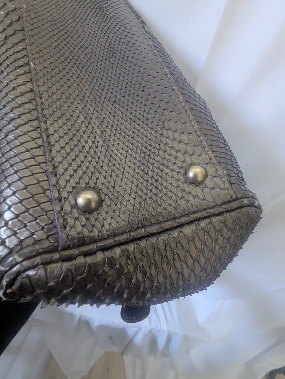 Ferragamo Bronzo Python Handbag