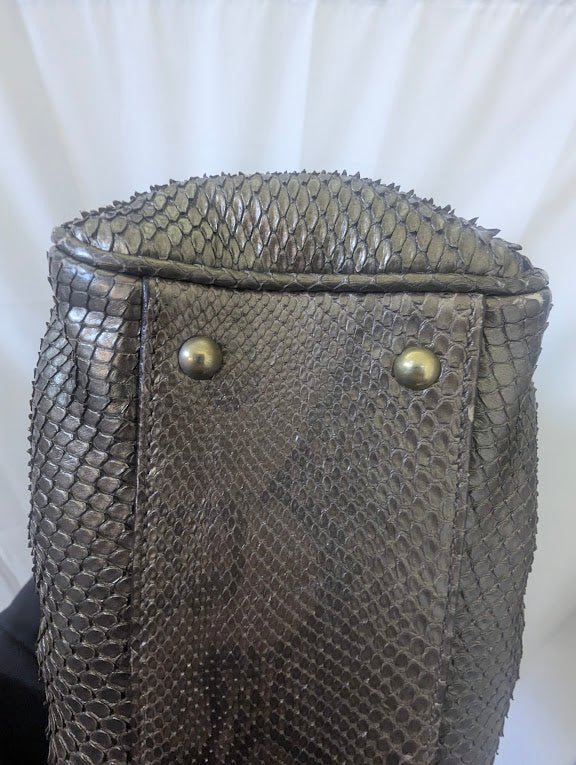 Ferragamo Bronzo Python Handbag