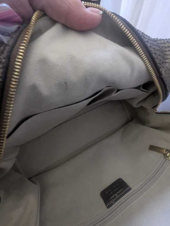 Ferragamo Bronzo Python Handbag