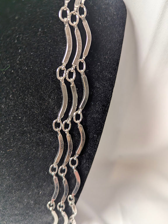 YSL Silver Long Chain Necklace