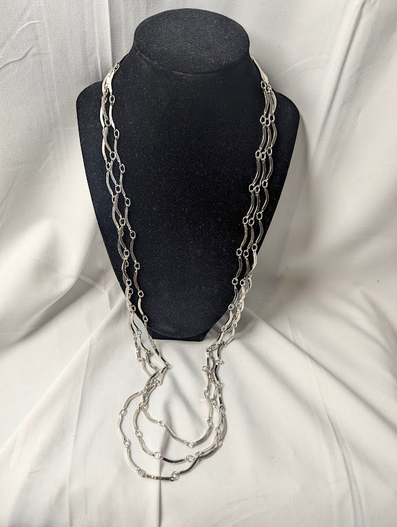 YSL Silver Long Chain Necklace