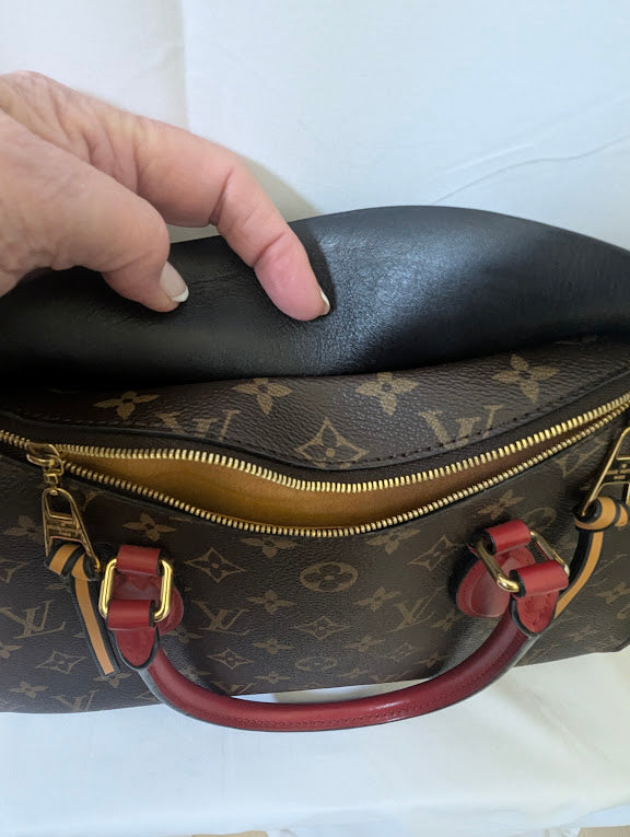 Louis Vuitton Tuileries Monogram Canvas with Red, Black, Tan Accents Handbag - Shoulder Bag