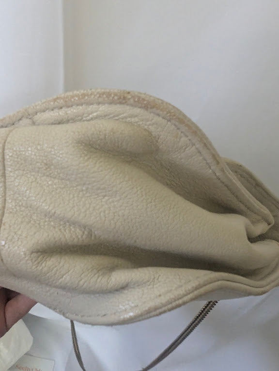 Chloe SeeBy Beige Leather Gold Chain Shoulder Bag