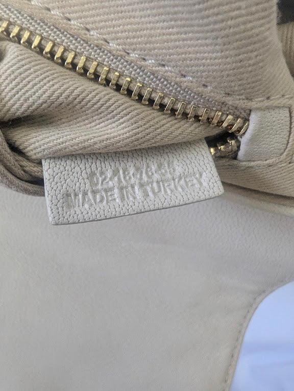 Chloe SeeBy Beige Leather Gold Chain Shoulder Bag