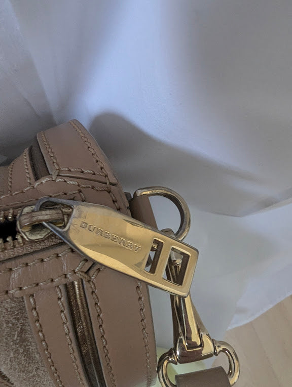 Burberry Brown Metallic Calfskin with Crossbody Strap