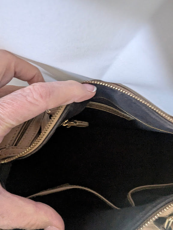 Burberry Brown Metallic Calfskin with Crossbody Strap