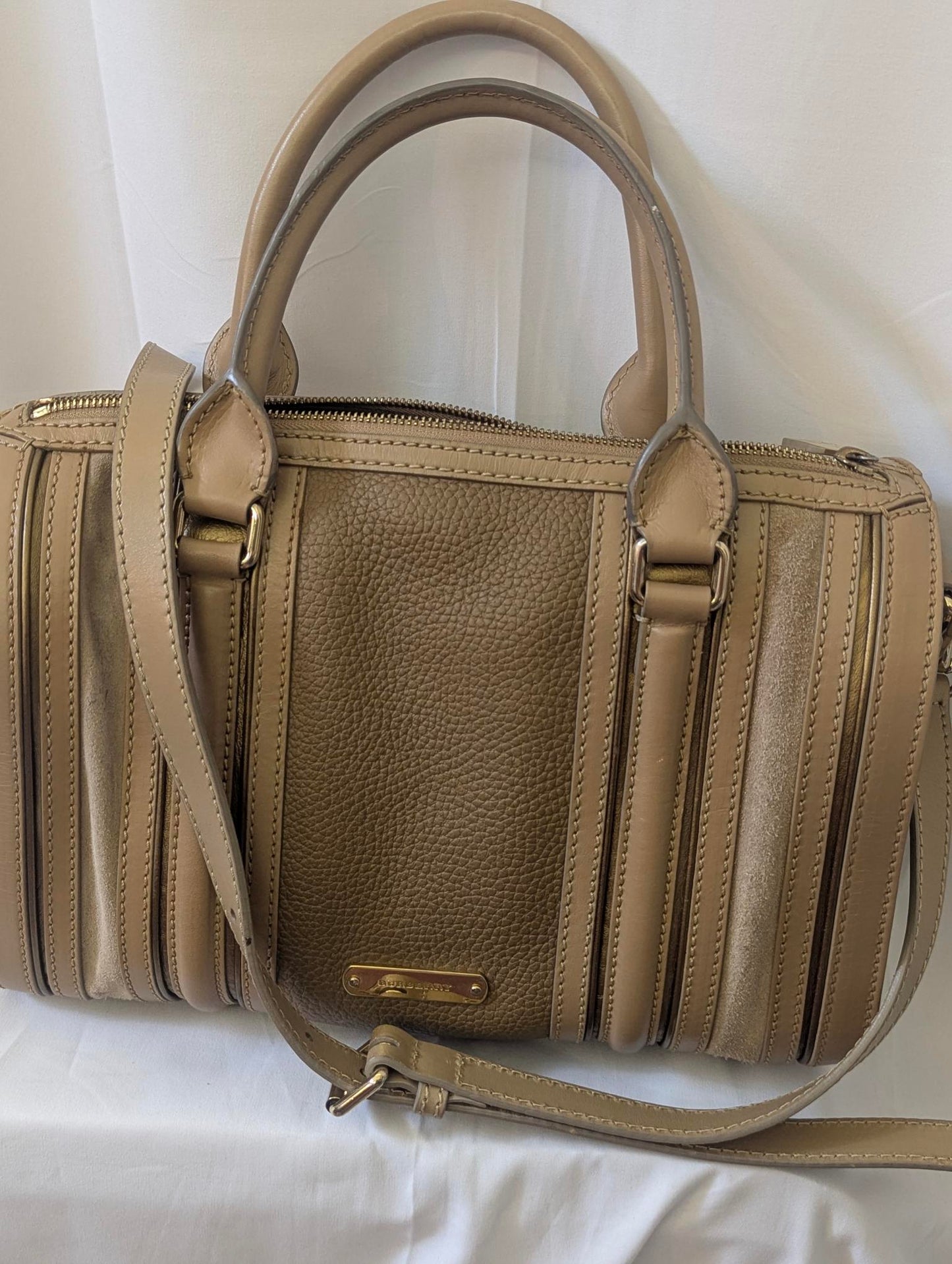 Burberry Brown Metallic Calfskin with Crossbody Strap