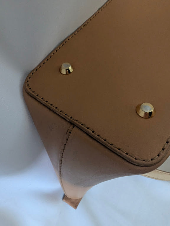 Burberry Tan and Cream Leather Handbag Tote