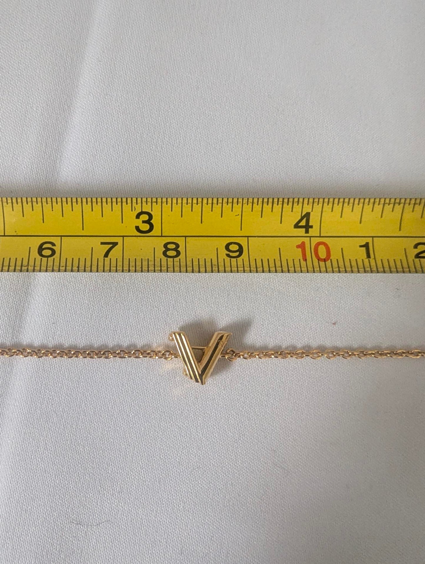 Louis Vuitton V Gold Bracelet with Box and Dustbag