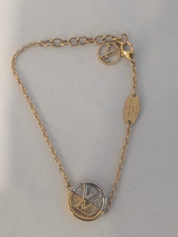 Louis Vuitton Silver/Gold LV Bracelet