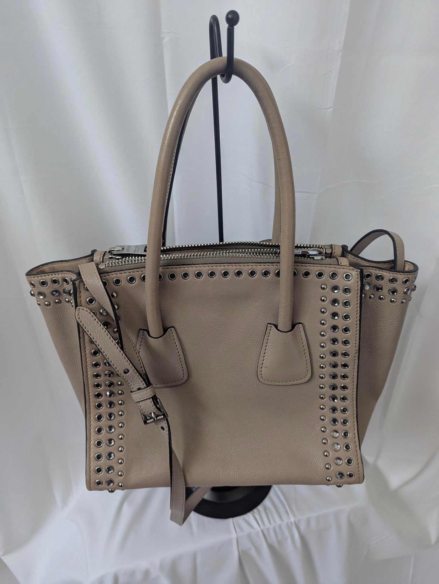 Prada Glace Calf Leather Twin Pocket Handle Bag