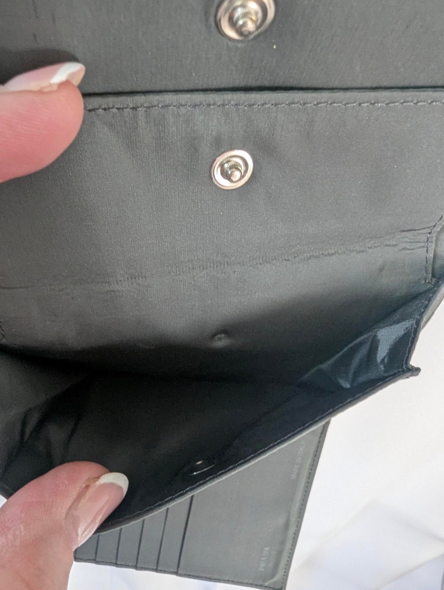 Prada Black Nylon Tri-Fold Men's Wallet