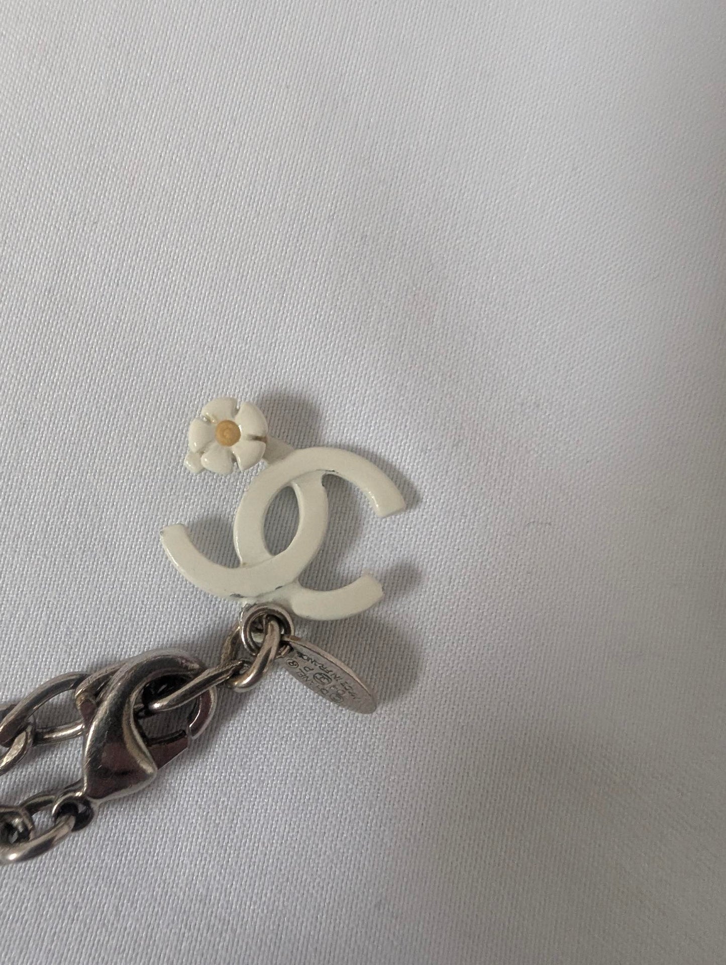 Chanel White Coco Camellia Necklace