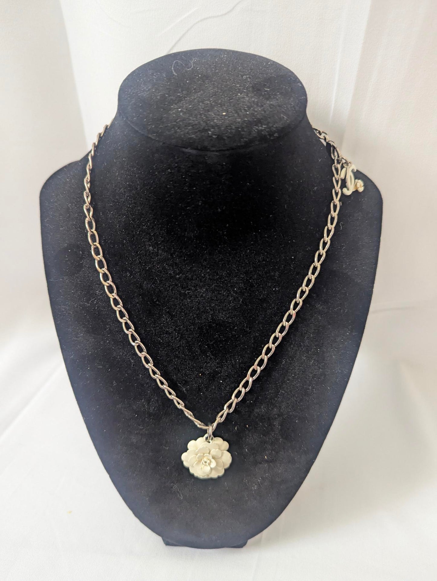 Chanel White Coco Camellia Necklace