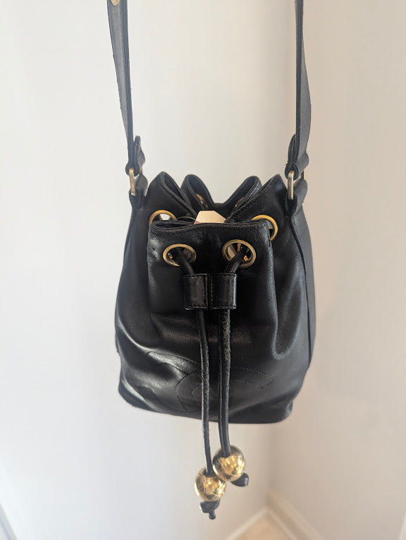 CHANEL MINI LAMBSKIN CC DRAWSTRING BUCKET BAG