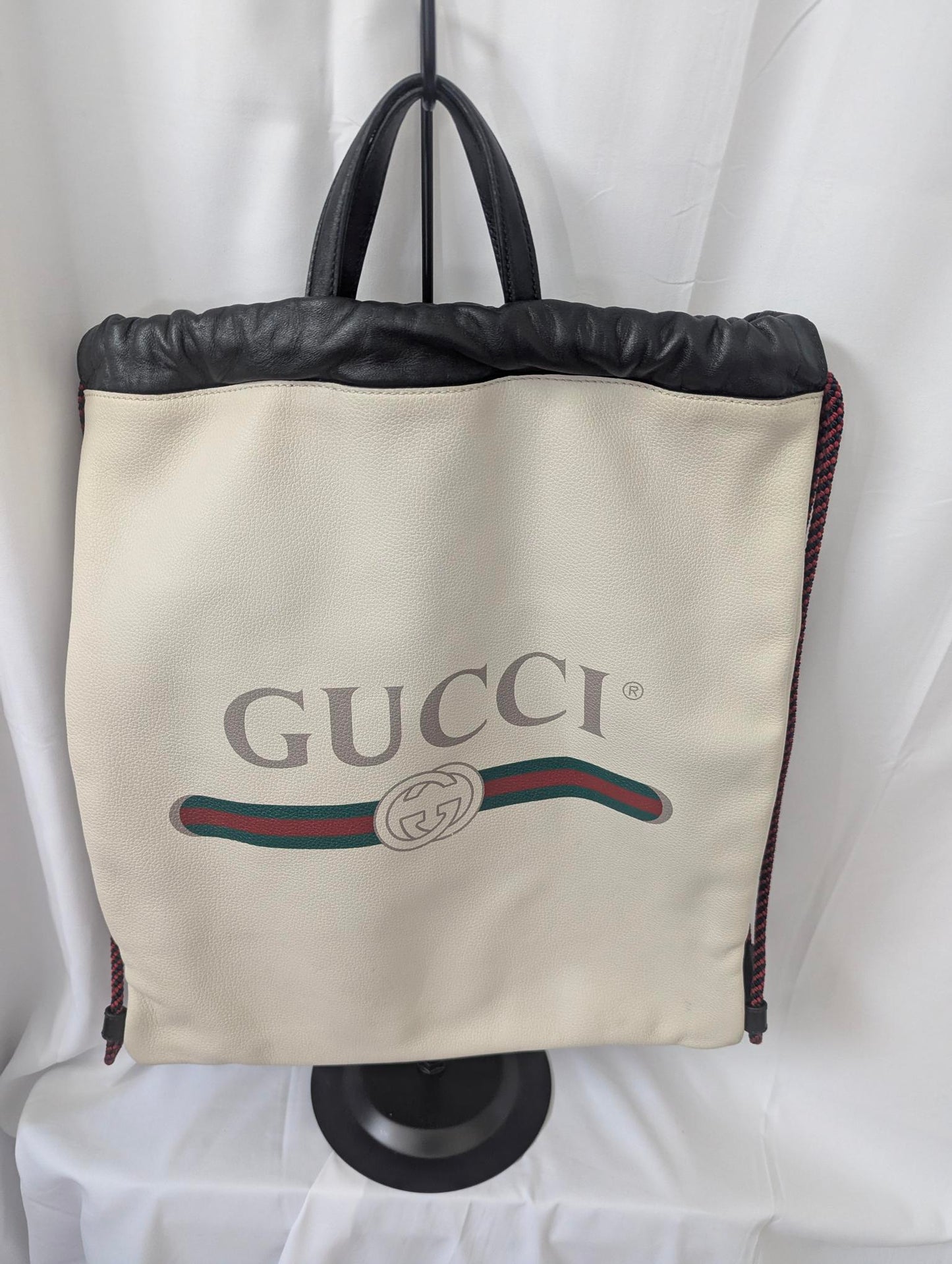 Gucci White Leather Backpack