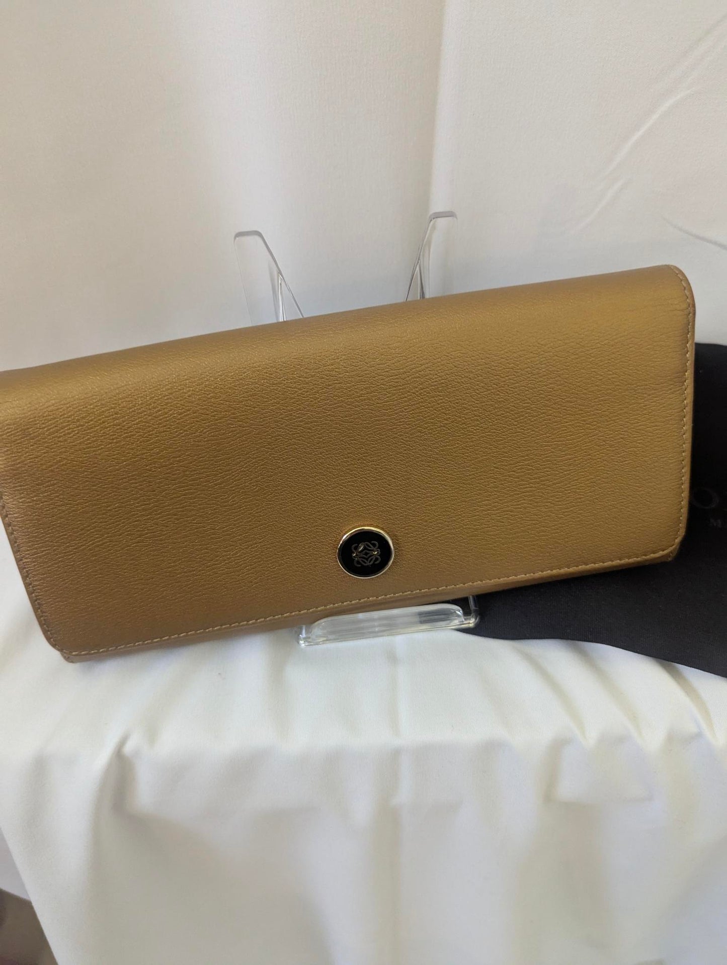 Loewe Gold Leather Long Wallet
