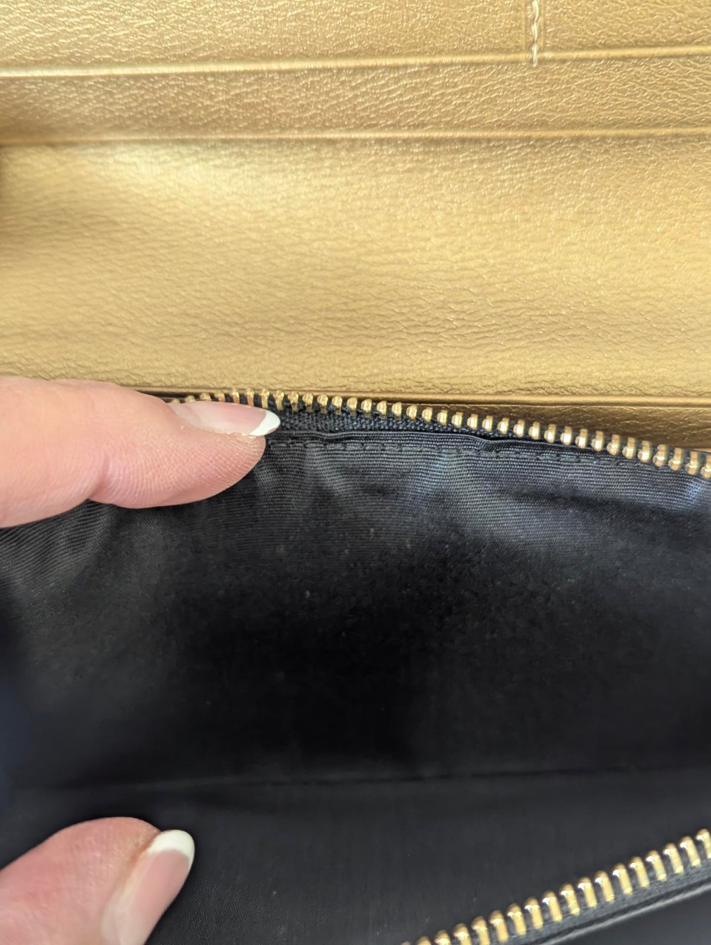 Loewe Gold Leather Long Wallet