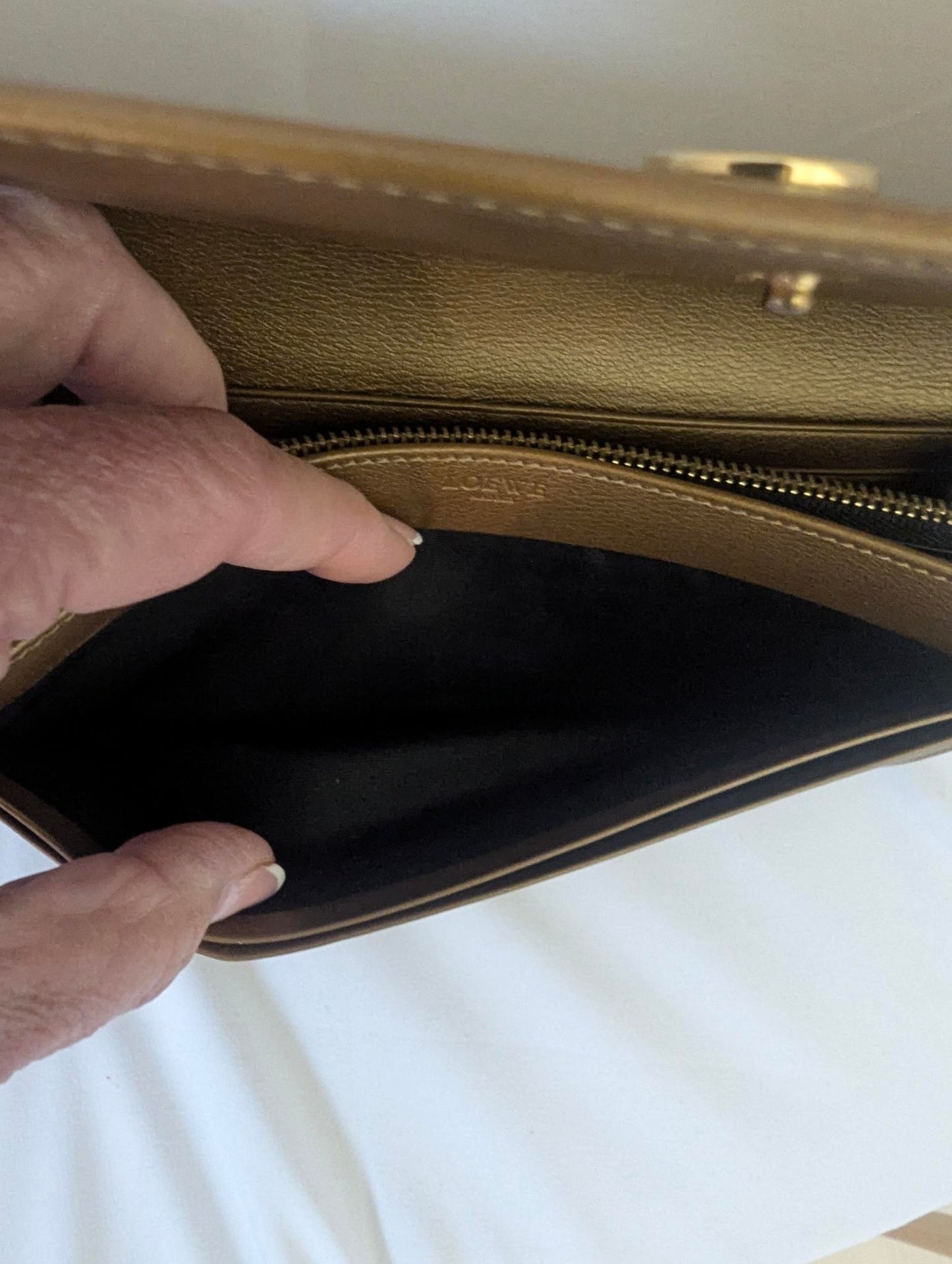 Loewe Gold Leather Long Wallet