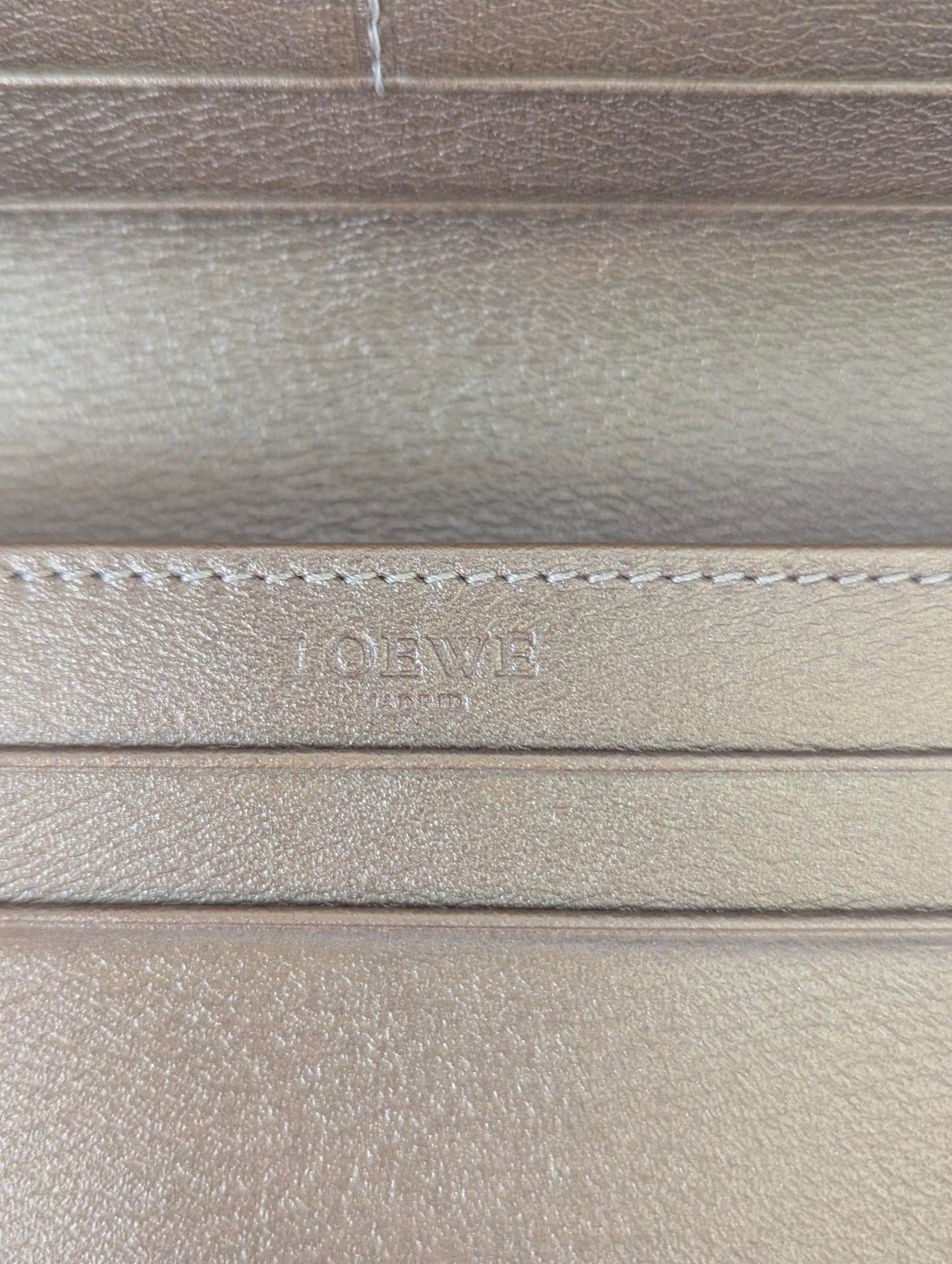 Loewe Gold Leather Long Wallet