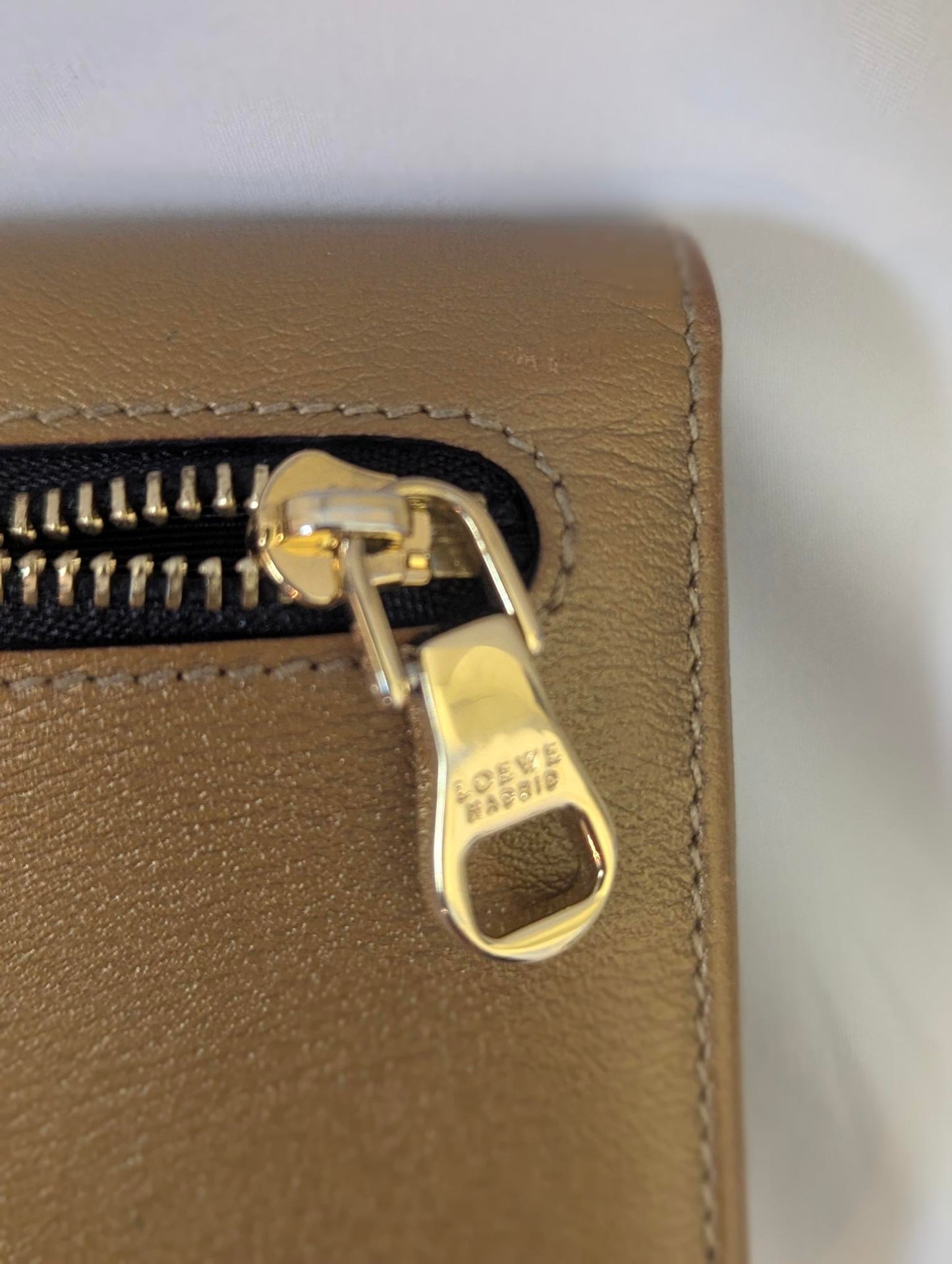 Loewe Gold Leather Long Wallet