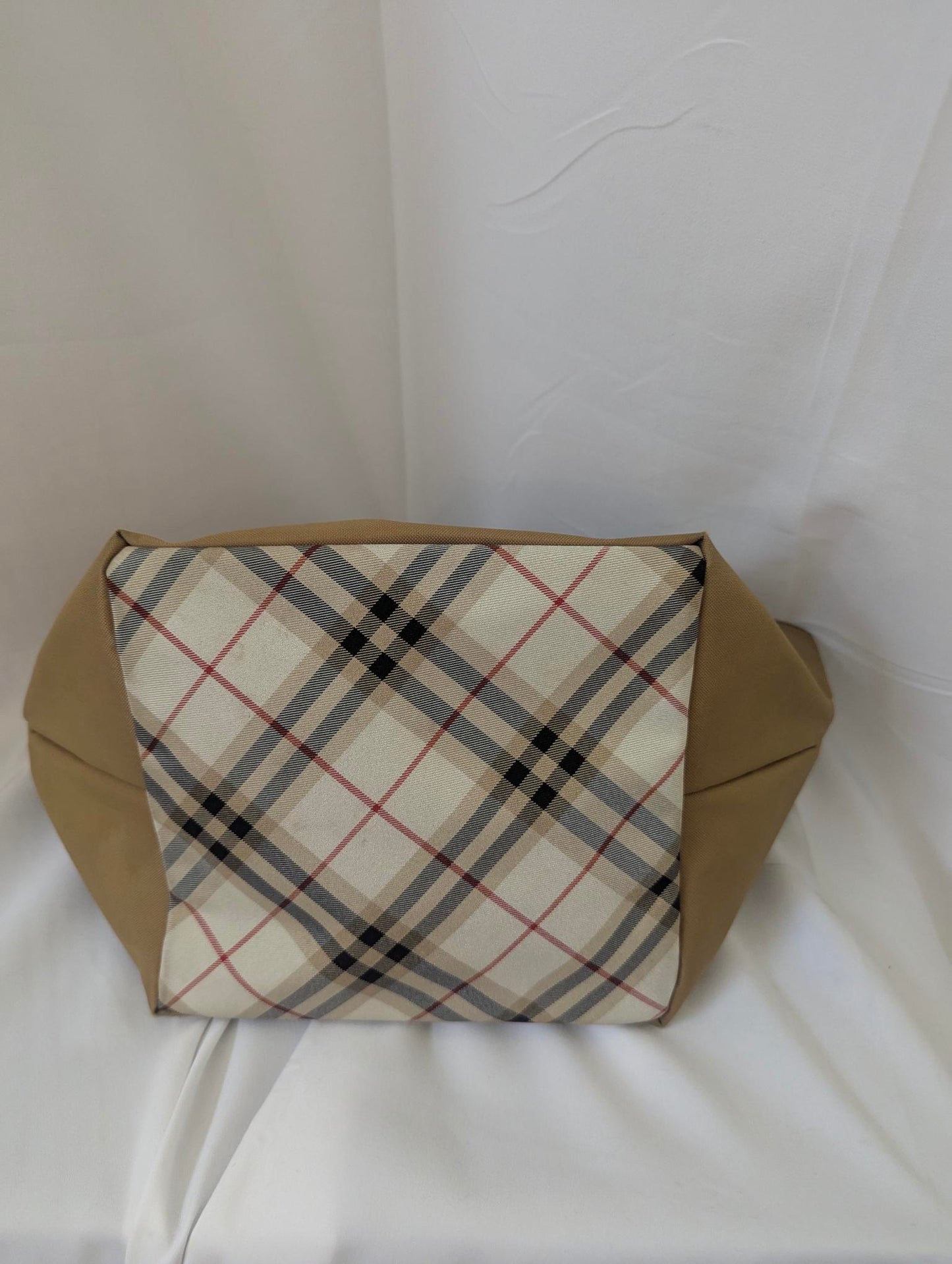 Burberry Tan Nylon with Brown Handle House Check Handbag