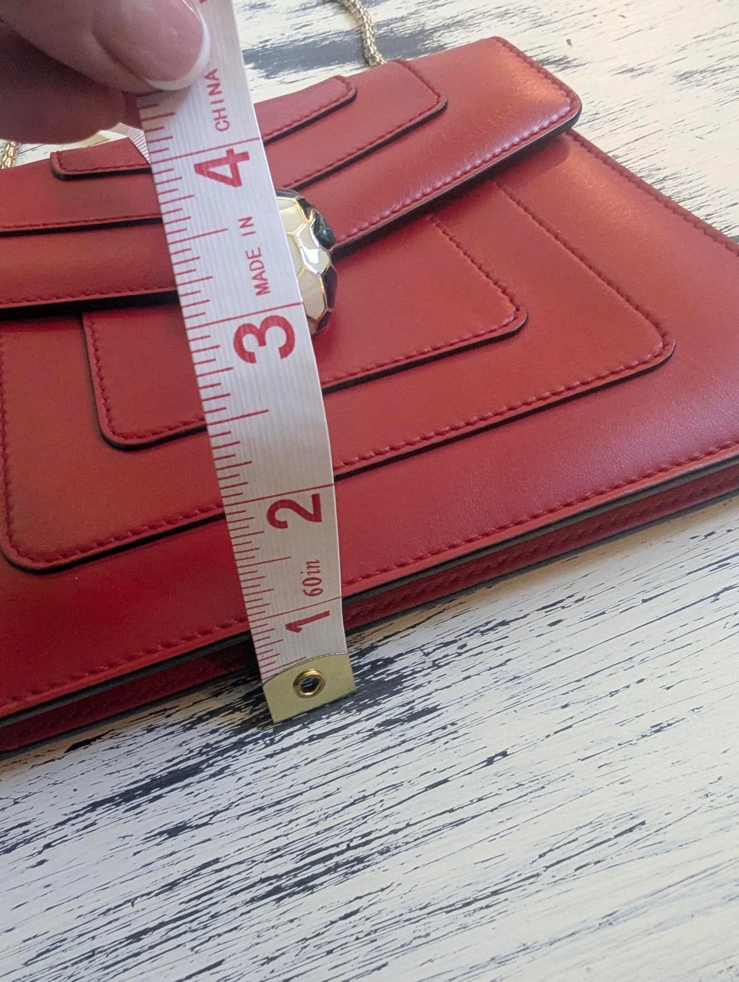 Bvlgari Serpenti Forever Red with Gold Chain Shoulder Bag