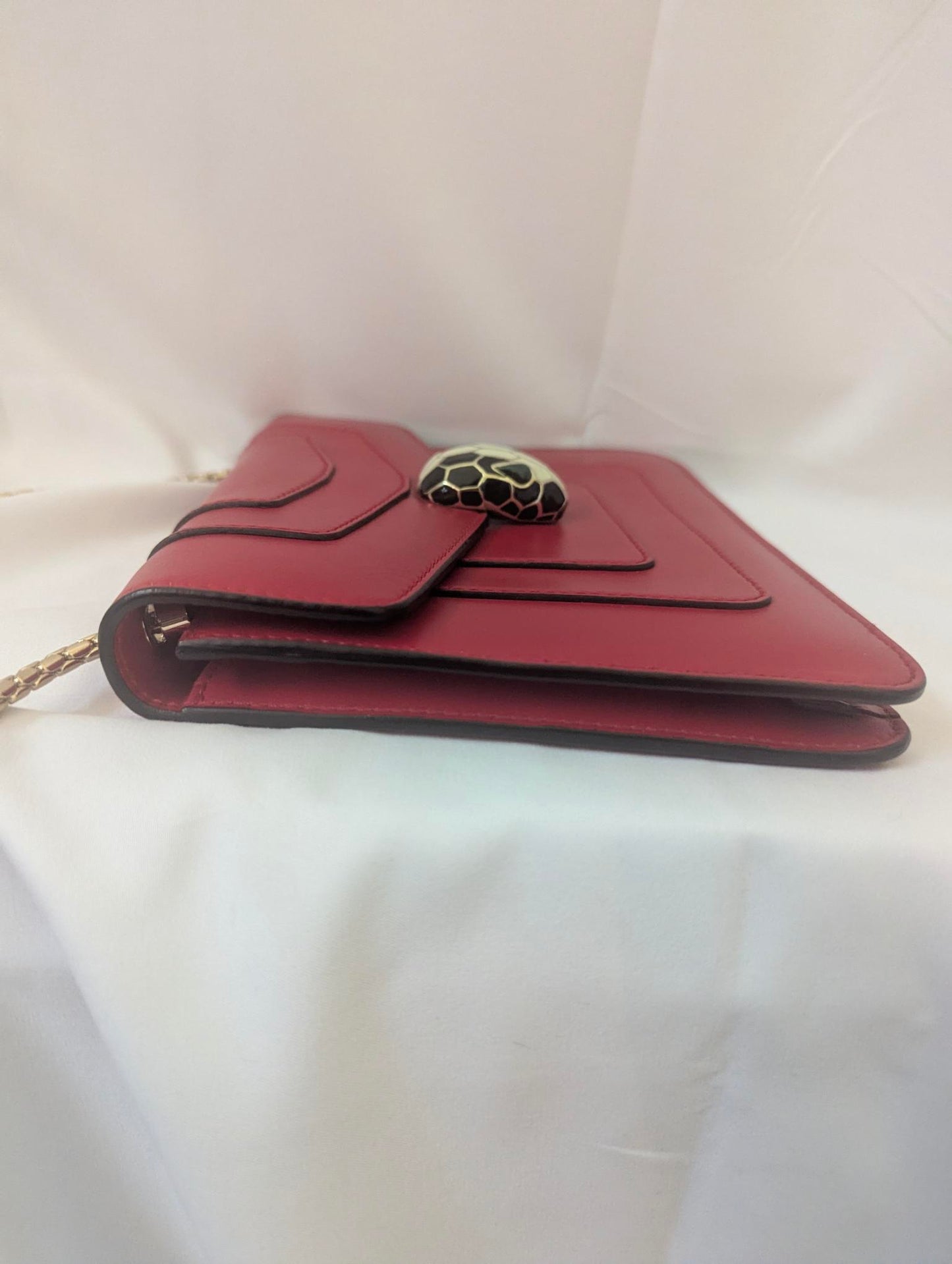 Bvlgari Serpenti Forever Red with Gold Chain Shoulder Bag