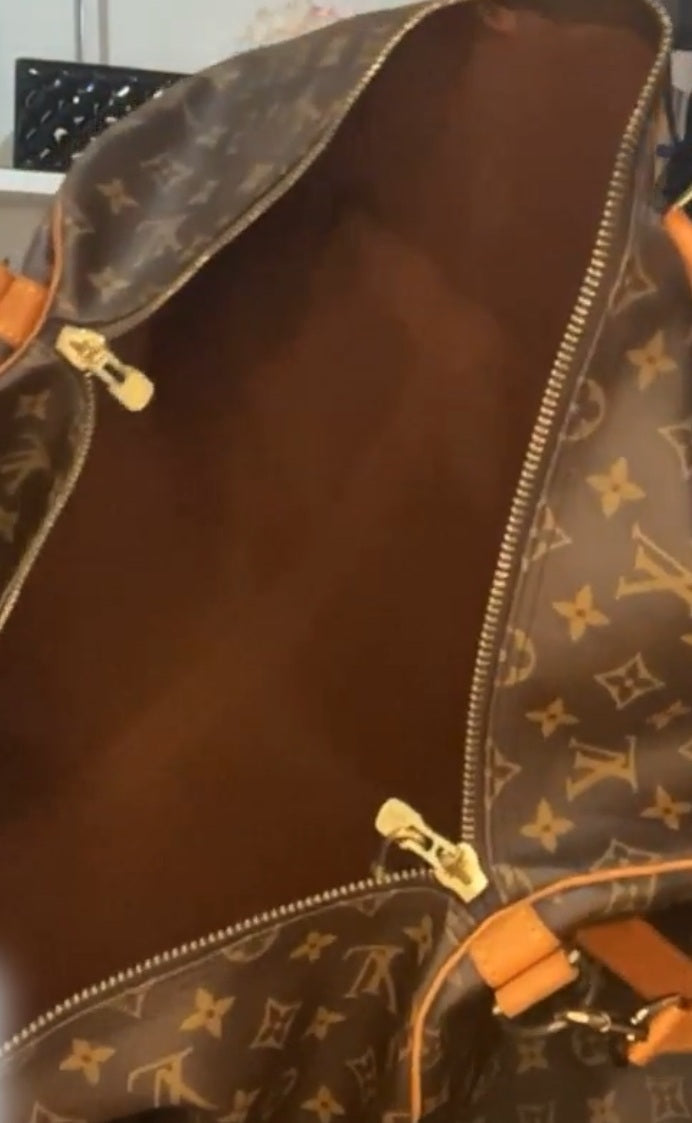 LOUIS VUITTON VINTAGE MONOGRAM KEEPALL 60 BANDOULIERE W/ LOCK & KEY