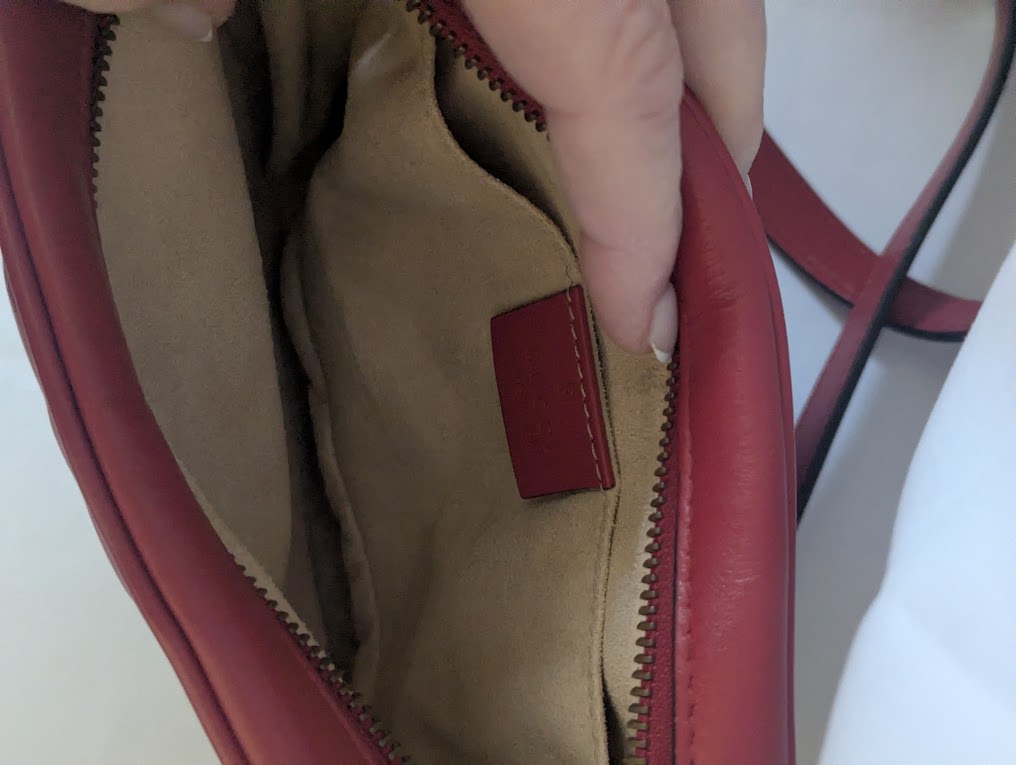 Gucci GG Marmont Matelasse Mini Red Leather Crossbody Bag