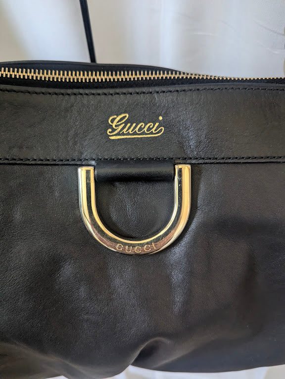 Gucci Black Leather Abbey Tote Bag
